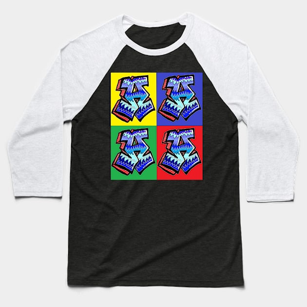 pop art graffiti a 4 Baseball T-Shirt by LowEndGraphics